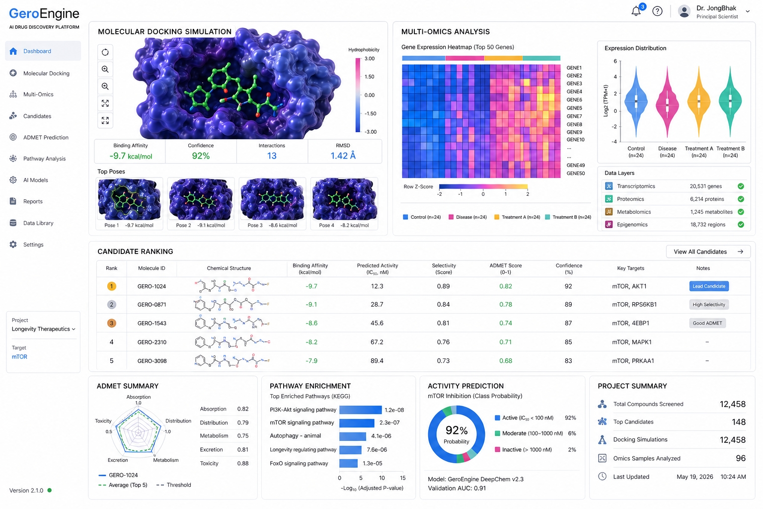 GeroEngine Platform Dashboard